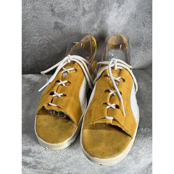 Vtg 90s PUMA Woman’s 11 Open Toe Lace Slingback Trainer Sneaker Platform Suede - Picture 3 of 9